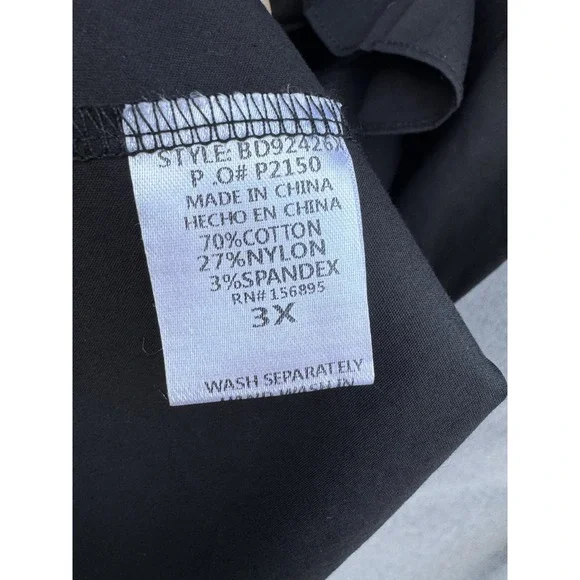 Buxom Couture 3X Black Dress Ruffle Detail Puff Sleeve Midi Party Cocktail - Picture 9 of 9